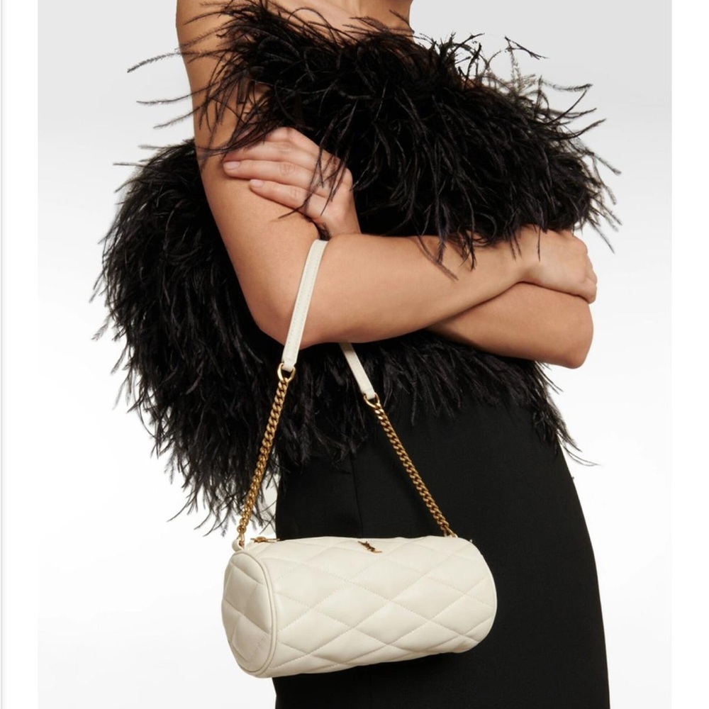 YSL Sade Cream Quilted Shoulder Bag